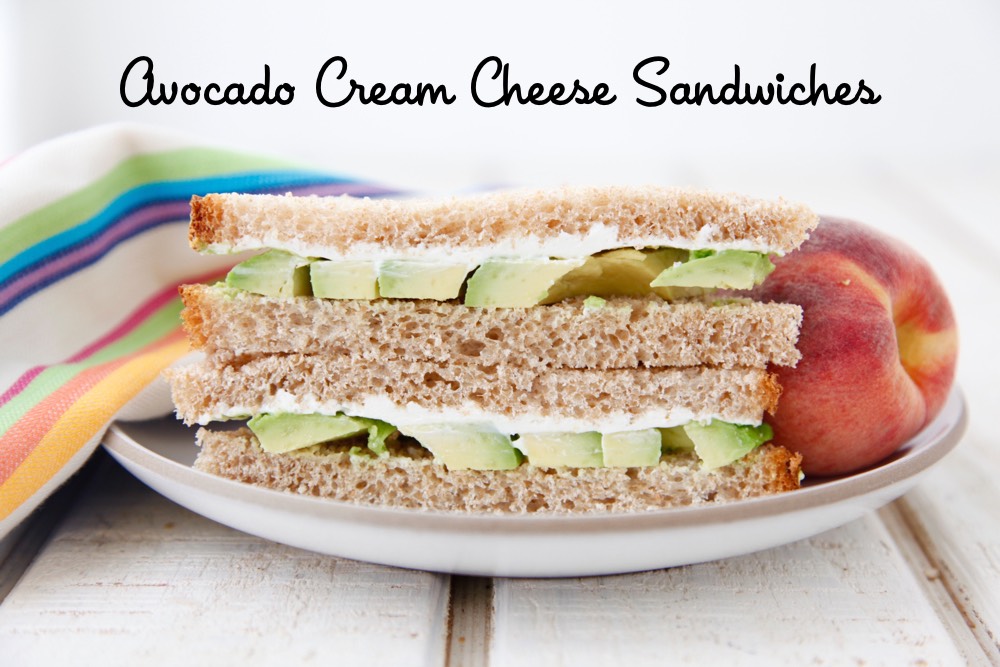 Avocado Cream Cheese Sandwiches from weelicious.com