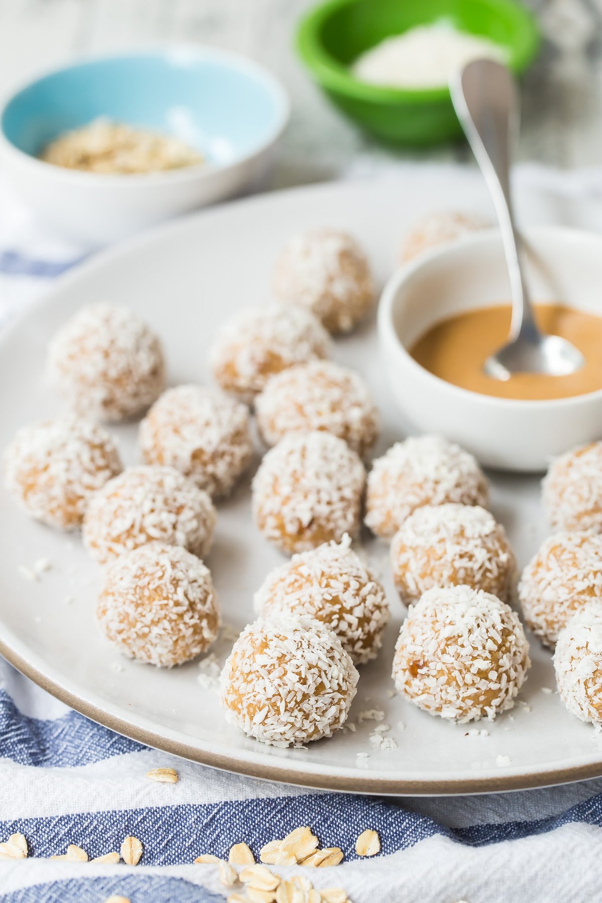 Coconut Peanut Butter Oatmeal Balls from Weelicious.com
